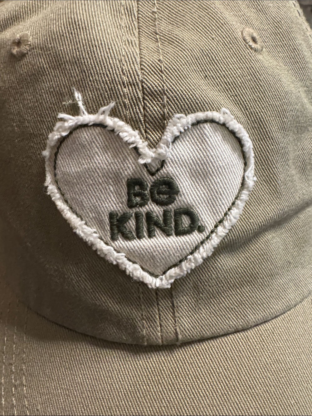 Life is Good Be Kind Heart Chill Cap Khaki Green Adjustable Hat OS - Picture 3 of 10